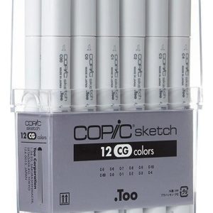 Marcadores Doble Punta Copic Sketch Tinta Alcohol Grises Fríos X12
