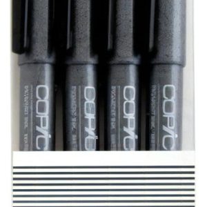 Rotuladores Copic Multiliner Set A 4 Unidades Punta Fina Negro