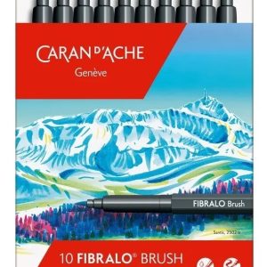 Marcadores Pincel Caran D'ache Fibralo Brush 10 Colores Caja Lata Acuarelables