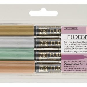 Set Marcadores Kuretake Fudebiyori Punta Pincel Metalizados X8