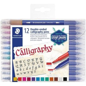 Marcadores Staedtler Caligrafía Doble Punta 2 Mm Y 3.5 Mm X12