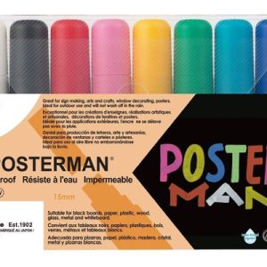 Marcadores Kuretake Posterman 15mm Punta Plana Set X 8 Colores