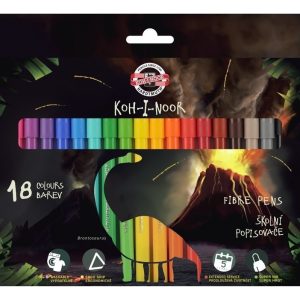 Marcadores Koh-i-noor Escolares Tinta Base Agua Dino X 18 Unidades