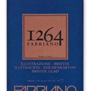 Block Papel Ilustración Fabriano Bristol A4 200g 50 Hojas Blanco