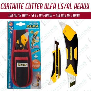 Cutter Olfa L5 Heavy Grip + Funda + 5 Cuchillas Lbb Black