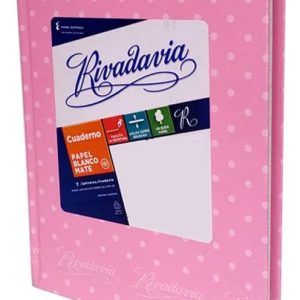 Cuaderno Tapa Dura 50 Hojas Rayadas Lunares Rivadavia Color Rosa Lunares