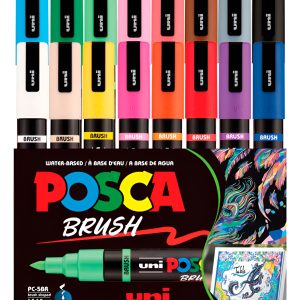 Set 16 Marcadores Posca Punta Pincel Pc-5br