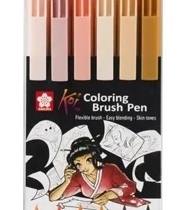 Marcadores Pincel Sakura Koi Brush Manga Set X 6 Nude