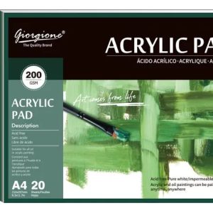 Block Papel P/ Acrlico A4 200 Grs 20 Hjs Giorgione