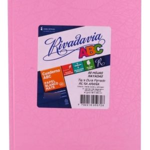 Cuaderno Rivadavia Abc Rayado Rosa X 48 Hojas 19x23.5 Cm