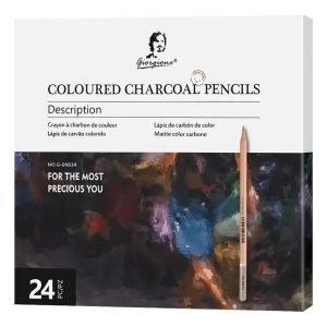 Lapices Charcoal Carbon Giorgione X 24 Colores