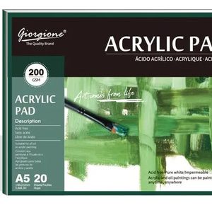 Block Papel P/ Acrlico A5 200 Grs 20 Hjs Giorgione