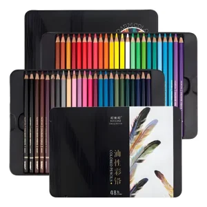 Set 48 Lapices Colores Policromos En Lata Metalica Nyoni 48 Colores
