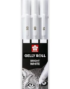 Sakura Gelly Roll Set 3 Bolígrafos Gel Blanco F/m/b