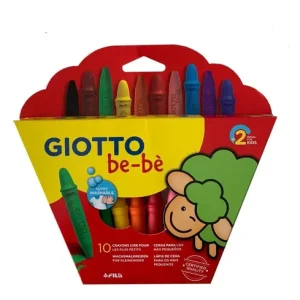 Crayones Giotto Bebe X 10 Colores + Sacapunta