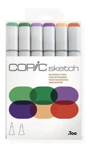 Marcadores Copic Sketch X 6 Colores Tonos Secundarios