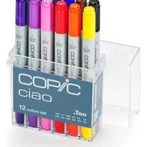 Marcadores Copic Ciao Doble Punta Super Brush Set 12 Colores Papel