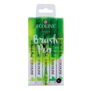 Ecoline Brush Pen Marcador Verde Limón Set 5 Unidades Tinta Agua