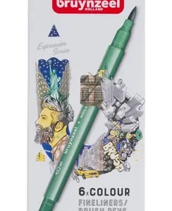 Bruynzeel Marcadores Nw York Punta Pincel Y Fina X 6 Colores