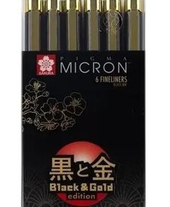 Sakura Pigma Micron 6 Microfibras Negras Set Aniversario