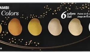 Acuarelas Gansai Tambi Metalico Starry Kuretake 6 Colores