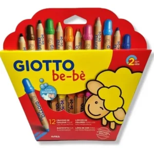Lápices De Color Giotto Bebe, Pack De 12 Colores De Madera Cortos