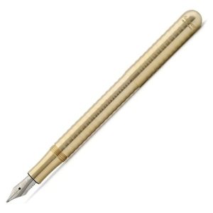 Lapicera Fuente Kaweco Liliput Bronce Wave Metal Tinta Líquida Carga
