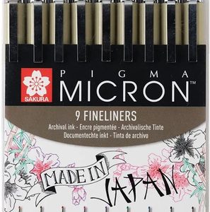 Sakura Pigma Micron 9 Microfibras Colores Surtidos Set