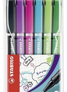 Microfibras Stabilo Sensor X 6 Colores Punta Amortiguada 0.7mm