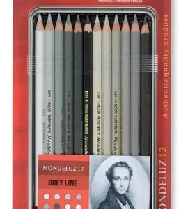 Lapices Koh-i-noor Mondeluz X 12 Gama De Grises Acuarelables