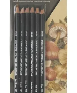 Lapices Derwent Tinted Charcoal X 6 Unidades
