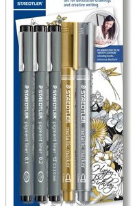 Staedtler Microfibras Pigmentadas 308 X 3 Negras + 2 8323
