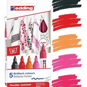 Marcadores Edding 4500 Set Tela Calidos X 5 Colores