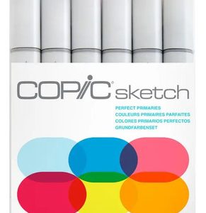 Marcador Artístico Copic 12502046 De Punta Doble Sketch Colores Primarios Pack X 6