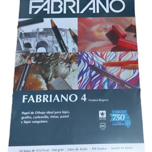 Block Fabriano 4 Textura Rugosa 25 X 35 Cm 160 Grs 24 Hoja