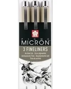 Sakura Pigma Micron 3 Microfibras Negras Set Design