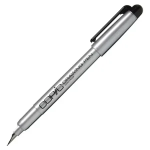 Lapicera Pluma Copic Drawing Pen F02 Tinta Negra Color De La Tinta Negro Color Del Exterior Plateado
