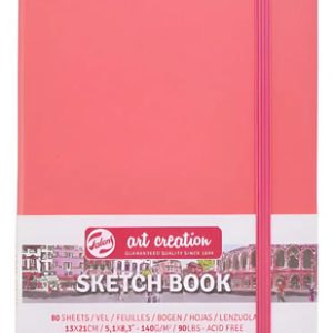 Cuaderno Sketch Art Rojo Coral 140 Grs 13 X 21 Cm 80 Hs