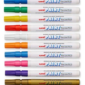 Marcador Permanente Esmalte Uni-ball Px-21 Punta 0.8-1.2mm 15 Colores