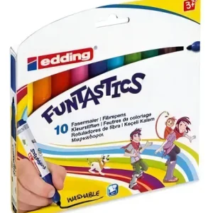 Marcador Infantil Grueso Edding 10 Colores Lavable Funtastics
