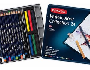 Lápices Acuarelables Derwent Watercolour Caja Metálica 24 Unidades