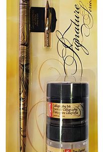 Speedball Pluma Serie Signature Tinta Líquida Negra Exterior Amarillo Negro