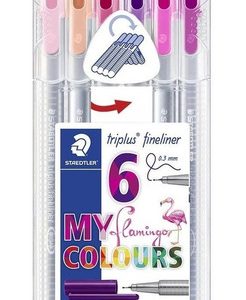 Marcadores Staedtler Triplus 334 0.3 Mm X 6 Colores Flamingo