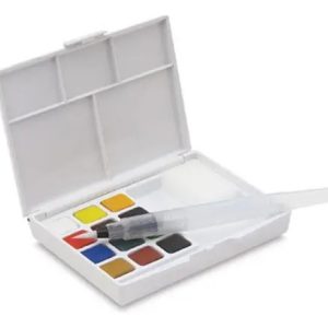 Tableta Sakura Watercolor De 12 Colores Con Brocha Awesome Silver