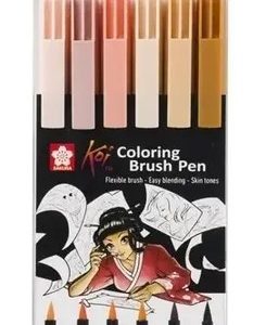 Marcadores Pincel Sakura Koi Brush Manga Set X 6