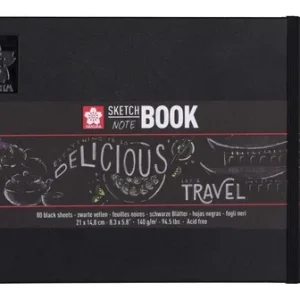 Cuaderno Sakura Sketch 140 Grs 21 X 14.8 Cm 80 H Papel Negro