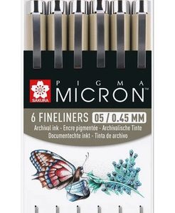 Sakura Pigma Micron 6 Microfibras Colores Set
