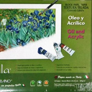 Fabriano Block Tela 24x32 Cm 300 Grs 10 Hojas Textura Telada