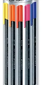 Lapiceras Roller Staedtler Triplus De Tinta Líquida Con Estuche Metálico Tublo Plateado Negro