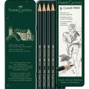 Lapiz De Grafito Negro Grafit Faber Castell 9000 Set X 6 Color Negro